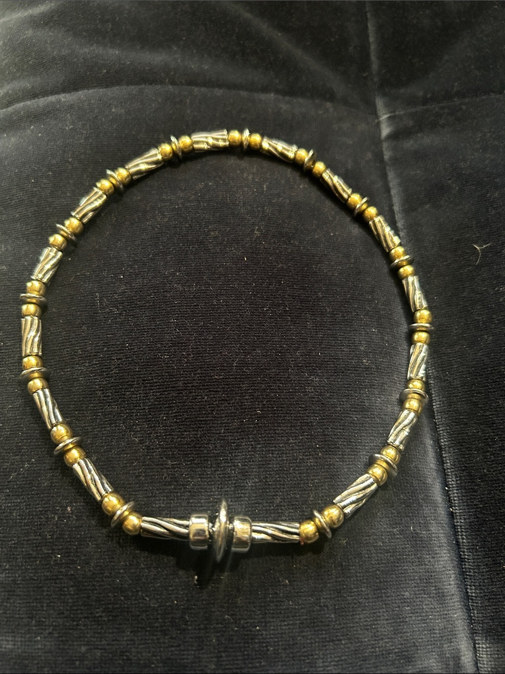 Two-Tone Gold & Silver Beaded Women's Necklace